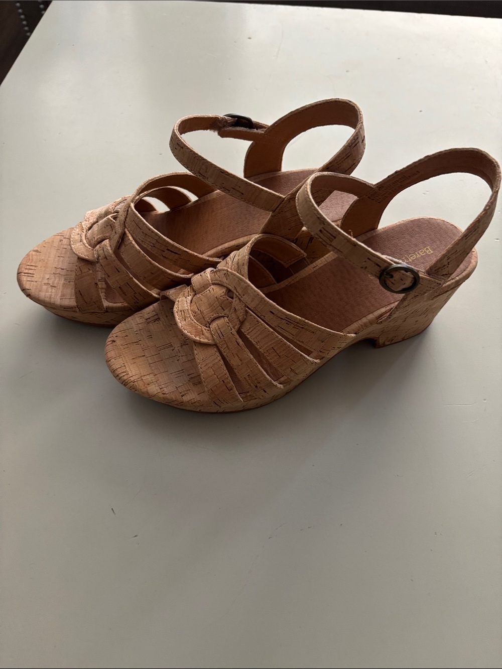 BEARTRAPS SIZE 8 CORK 3” WEDGE HEELS GREAT CONDITION